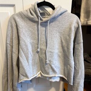 TNA Light Gray Cropped Hoodie